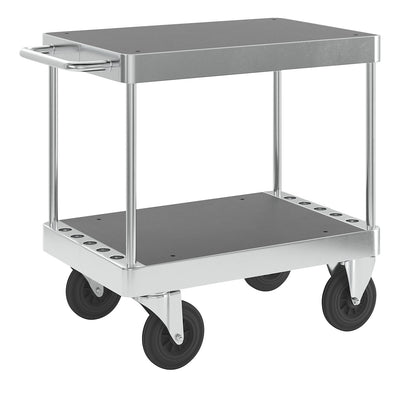 JUMBO zinc plated workshop trolley, LxWxH 1035 x 600 x 920 mm, without stops.