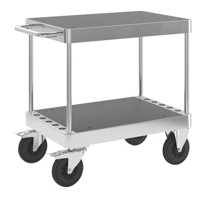 JUMBO zinc plated workshop trolley, LxWxH 1035 x 600 x 920 mm, with stops.