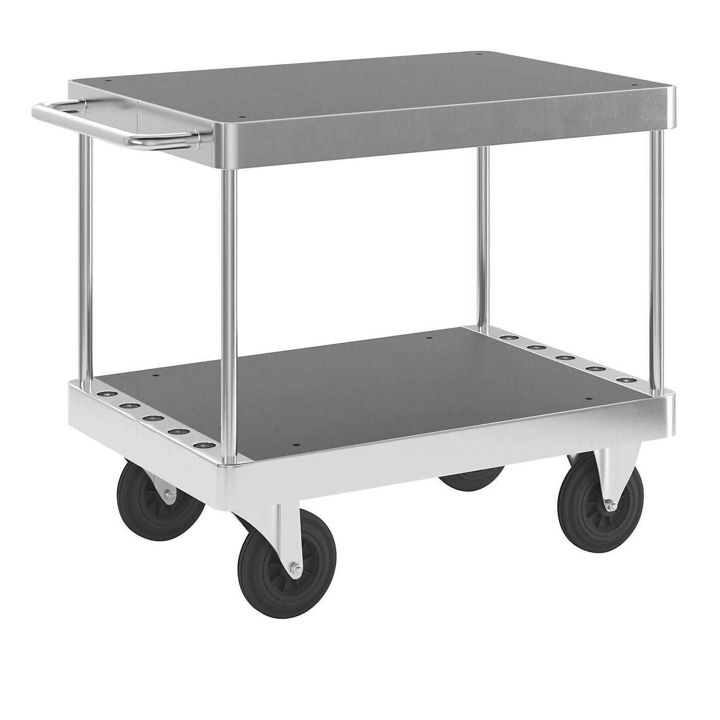 JUMBO zinc plated workshop trolley, LxWxH 1135 x 700 x 920 mm, without stops.