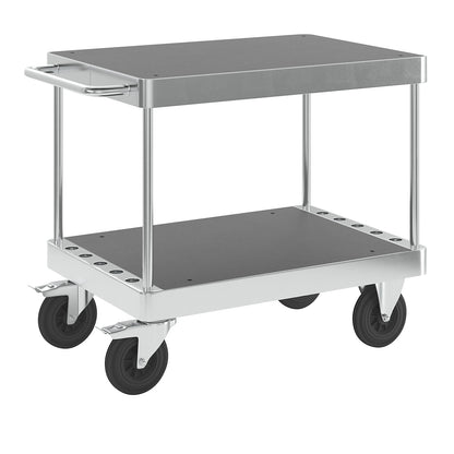 JUMBO zinc plated workshop trolley, LxWxH 1135 x 700 x 920 mm, with stops.