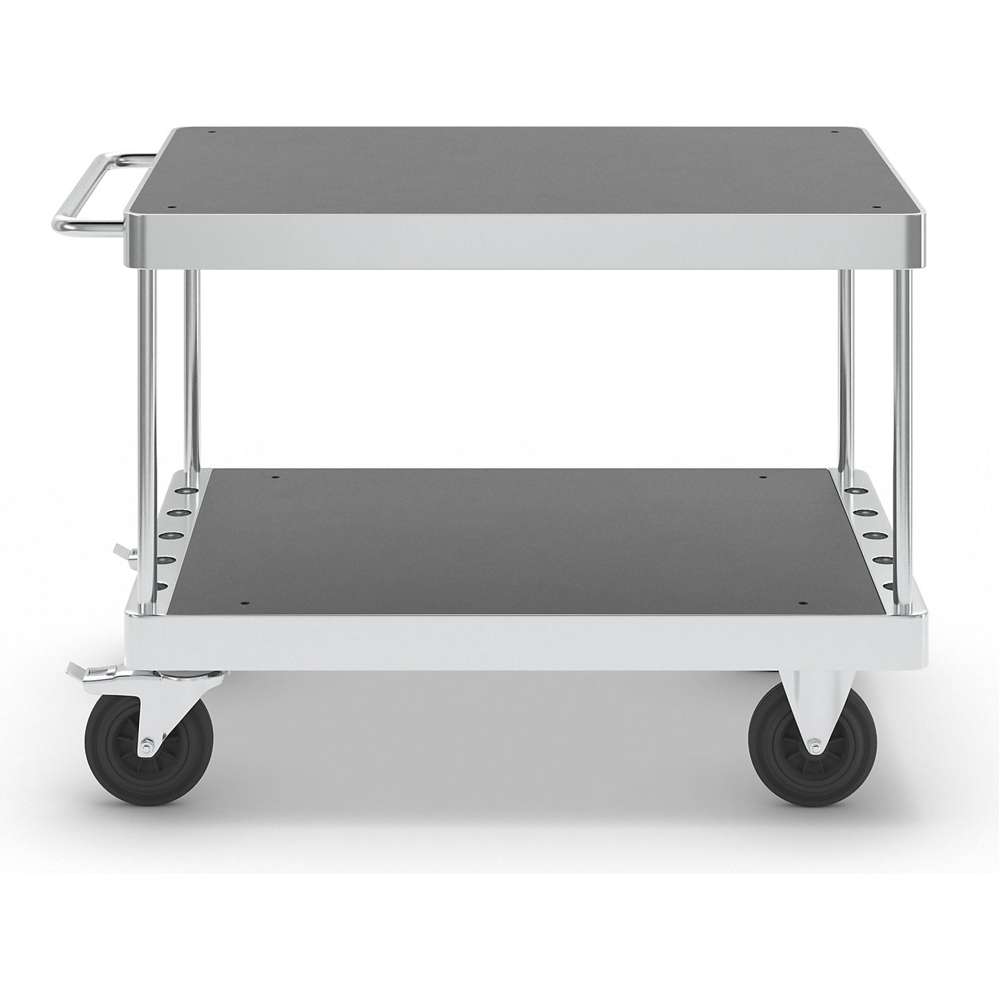 JUMBO zinc plated workshop trolley, LxWxH 1335 x 800 x 300 mm, with stops.