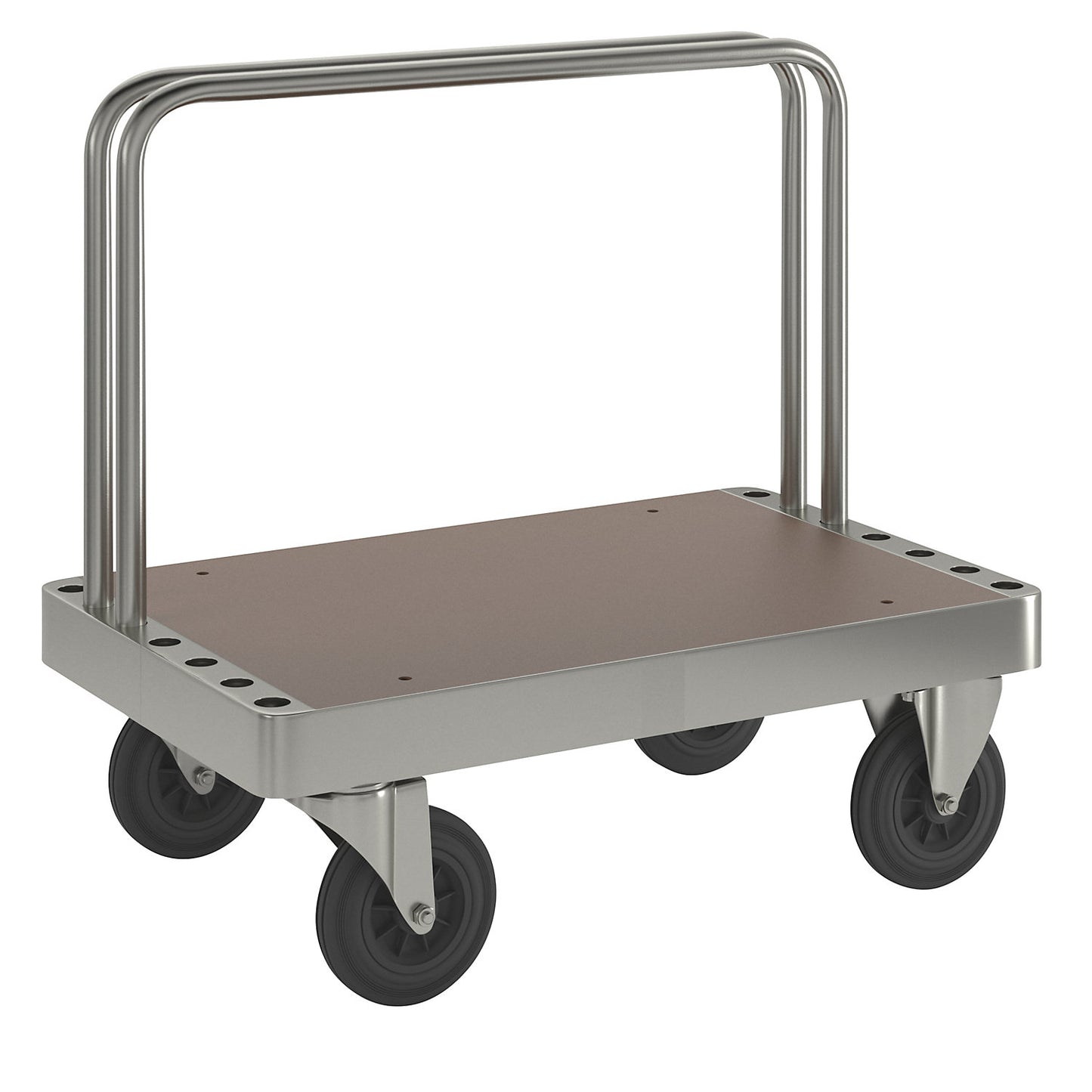Zinc plated panel trolley, LxWxH 900 x 600 x 960 mm, without stops.