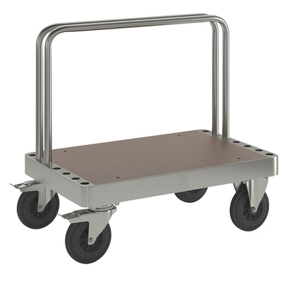 Zinc plated panel trolley, LxWxH 900 x 600 x 960 mm, with stops.