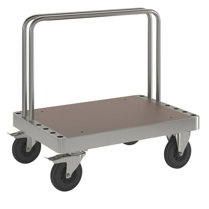 Zinc plated panel trolley, LxWxH 1000 x 700 x 960 mm, with stops.
