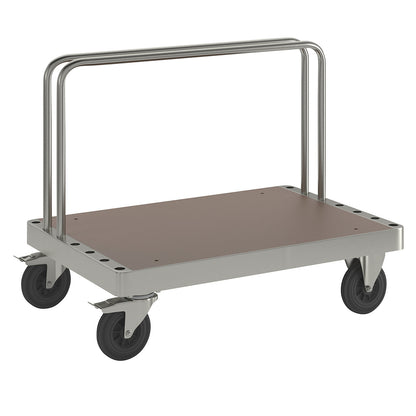 Zinc plated panel trolley, LxWxH 1200 x 800 x 960 mm, with stops.