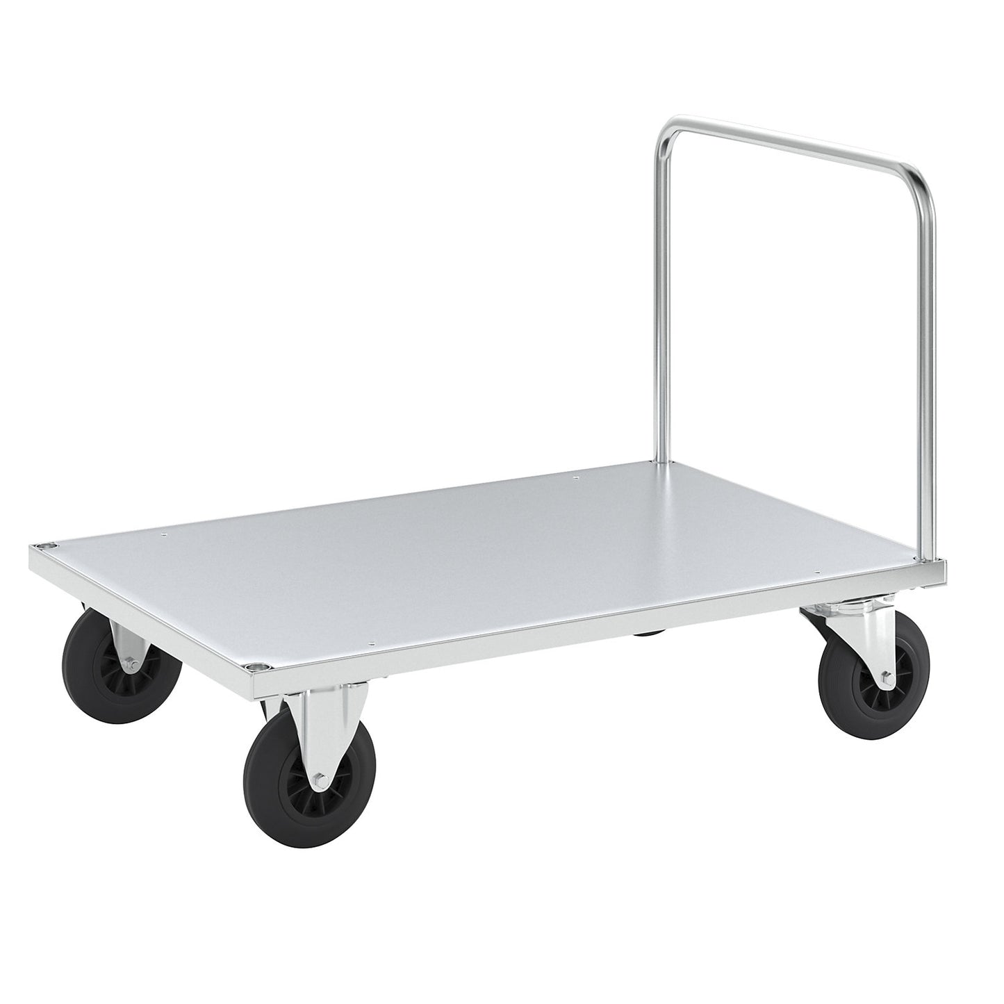 Platform truck max. load 500 kg, with 1 push handle, LxWxH 1200 x 800 x 900 mm, without stop.