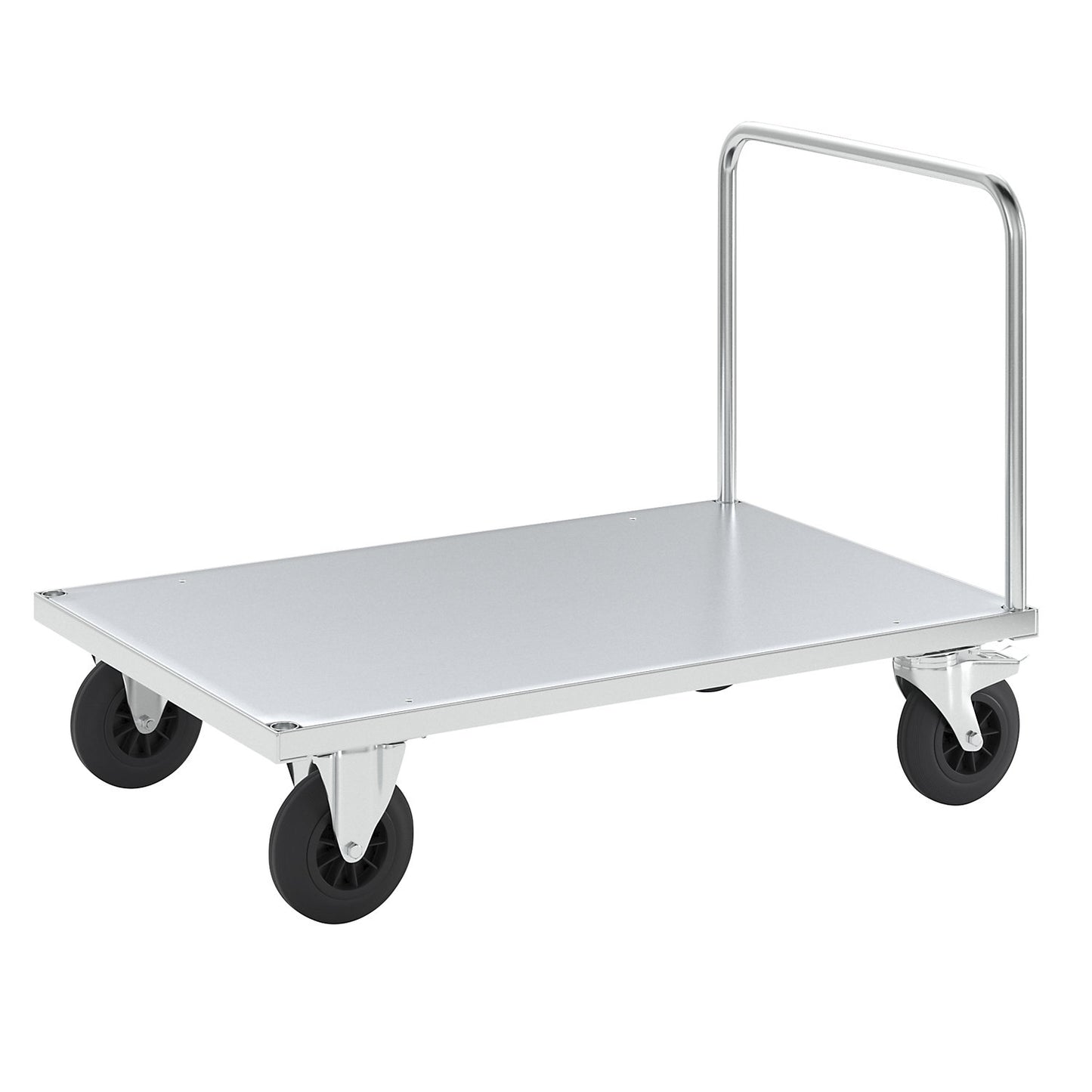 Platform truck max. load 500 kg, with 1 push handle, LxWxH 1200 x 800 x 900 mm, with stop.