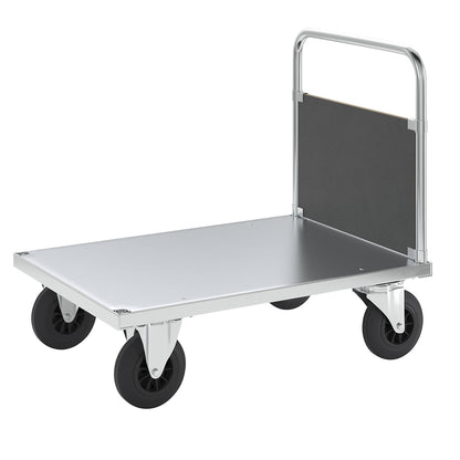 Platform truck max. load 500 kg, with 1 end panel, LxWxH 1000 x 700 x 900 mm, without stop.