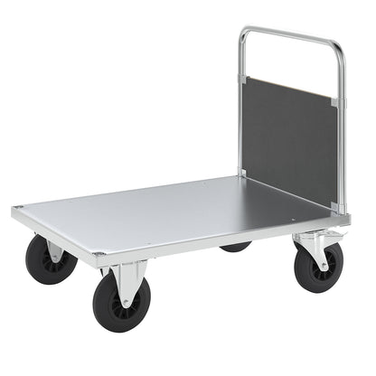 Platform truck max. load 500 kg, with 1 end panel, LxWxH 1000 x 700 x 900 mm, with stop.