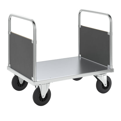Platform truck max. load 500 kg, with 2 end panels, LxWxH 1000 x 700 x 900 mm, without stop.