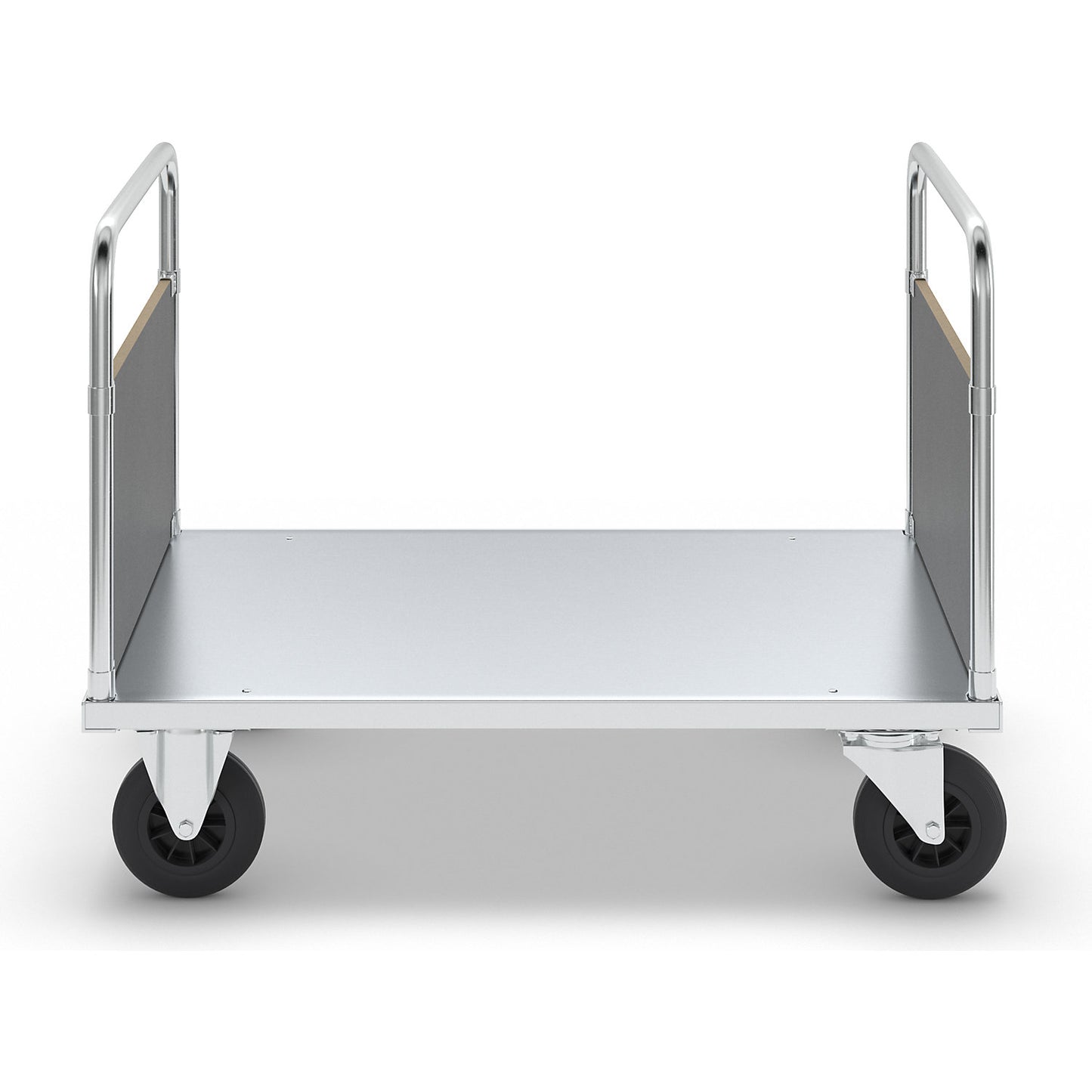 Platform truck max. load 500 kg, with 2 end panels, LxWxH 1200 x 800 x 900 mm, without stop.