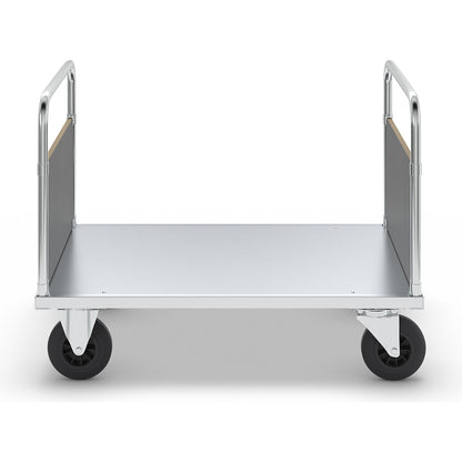 Platform truck max. load 500 kg, with 2 end panels, LxWxH 1200 x 800 x 900 mm, without stop.