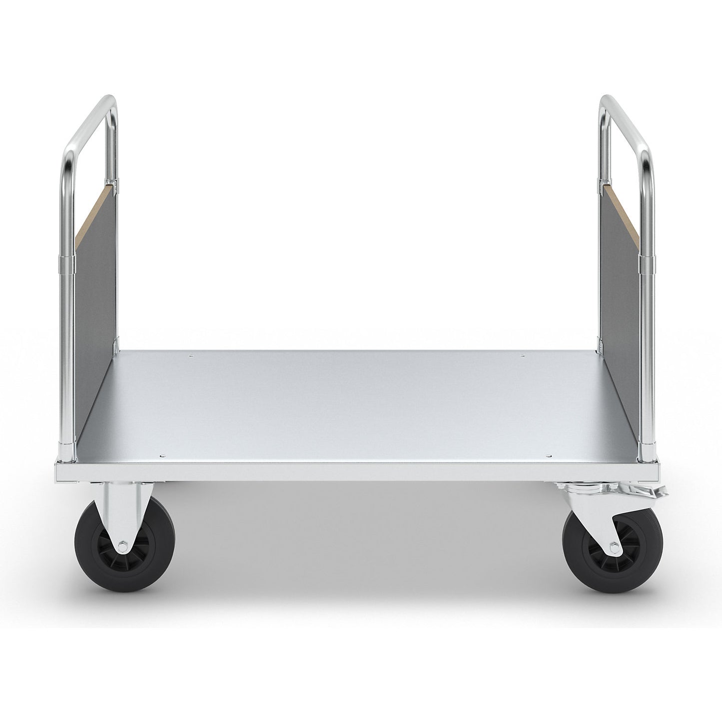 Platform truck max. load 500 kg, with 2 end panels, LxWxH 1200 x 800 x 900 mm, with stop.