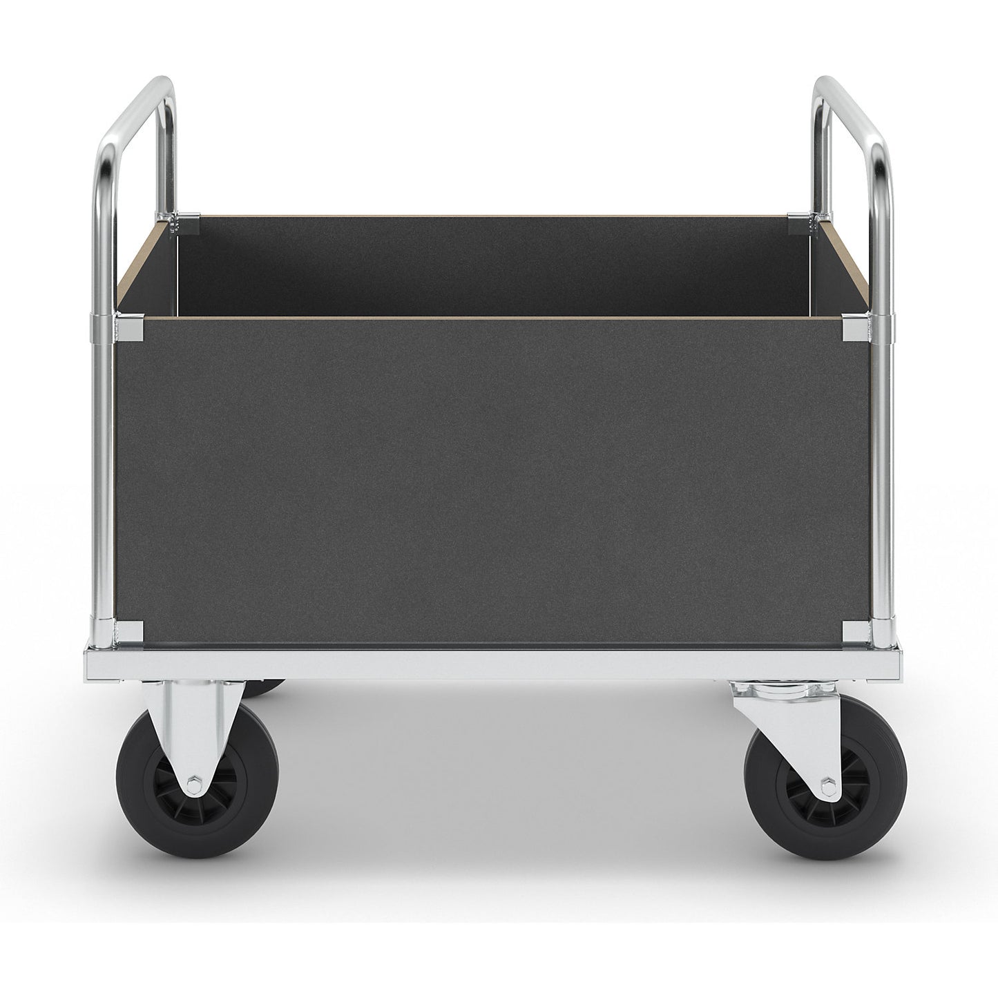 Platform truck max. load 500 kg, with 4 high side panels, LxWxH 1000 x 700 x 900 mm, without stop.