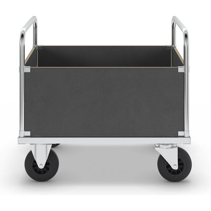 Platform truck max. load 500 kg, with 4 high side panels, LxWxH 1000 x 700 x 900 mm, without stop.