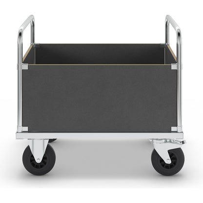 Platform truck max. load 500 kg, with 4 high side panels, LxWxH 1000 x 700 x 900 mm, with stop.