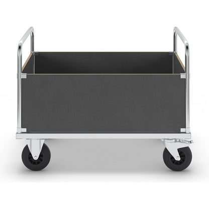 Platform truck max. load 500 kg, with 4 high side panels, LxWxH 1200 x 800 x 900 mm, with stop.