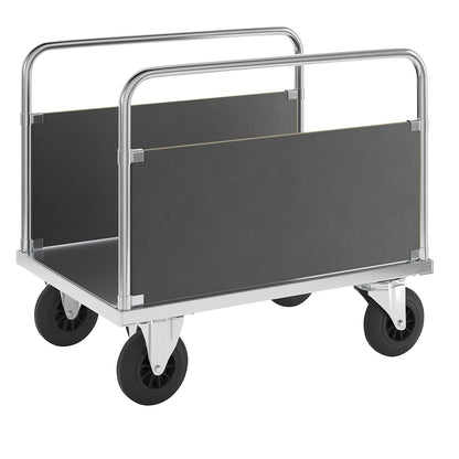 Platform truck max. load 500 kg, with 2 side panels, LxWxH 1000 x 700 x 900 mm, without stop.