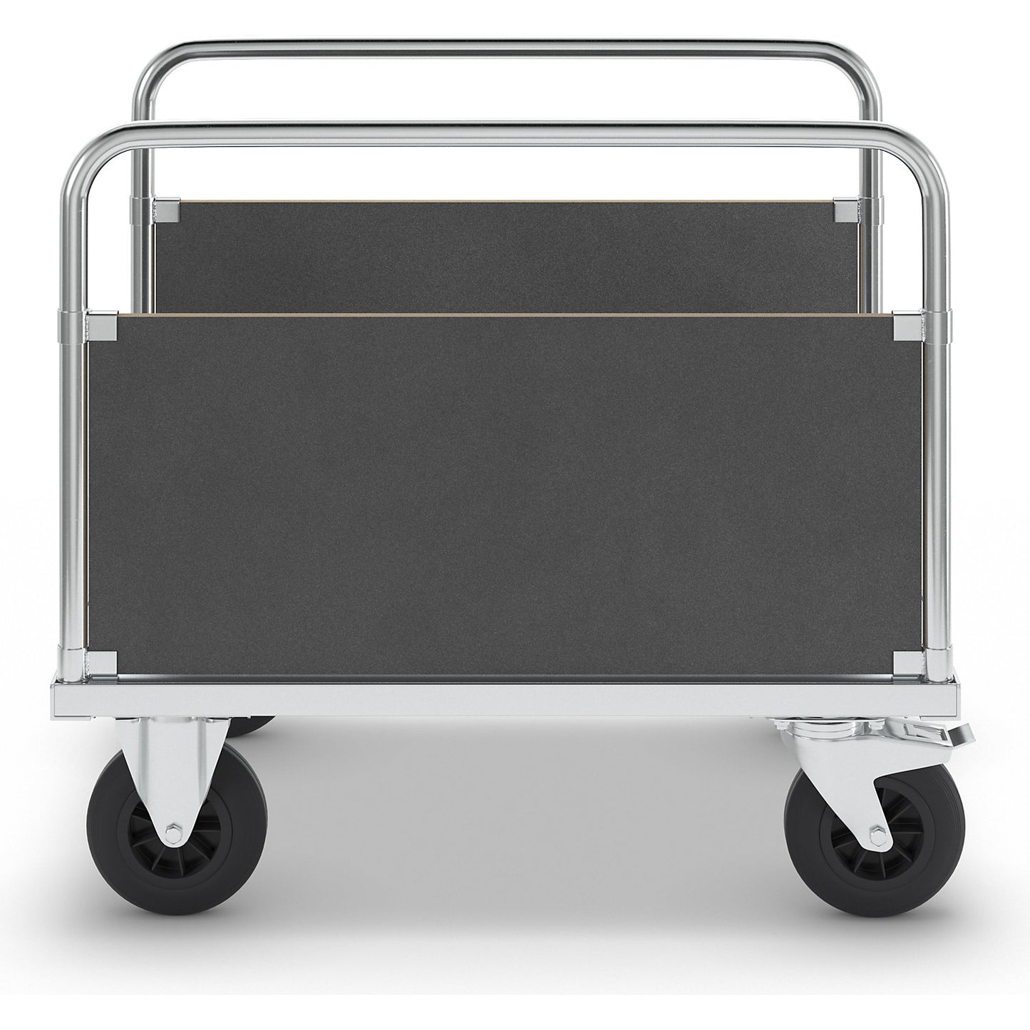Platform truck max. load 500 kg, with 2 side panels, LxWxH 1000 x 700 x 900 mm, with stop.