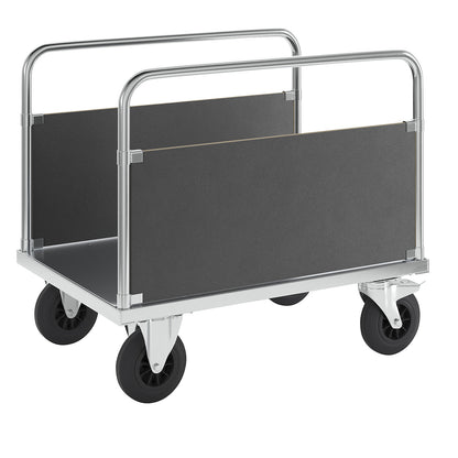 Platform truck max. load 500 kg, with 2 side panels, LxWxH 1000 x 700 x 900 mm, with stop.
