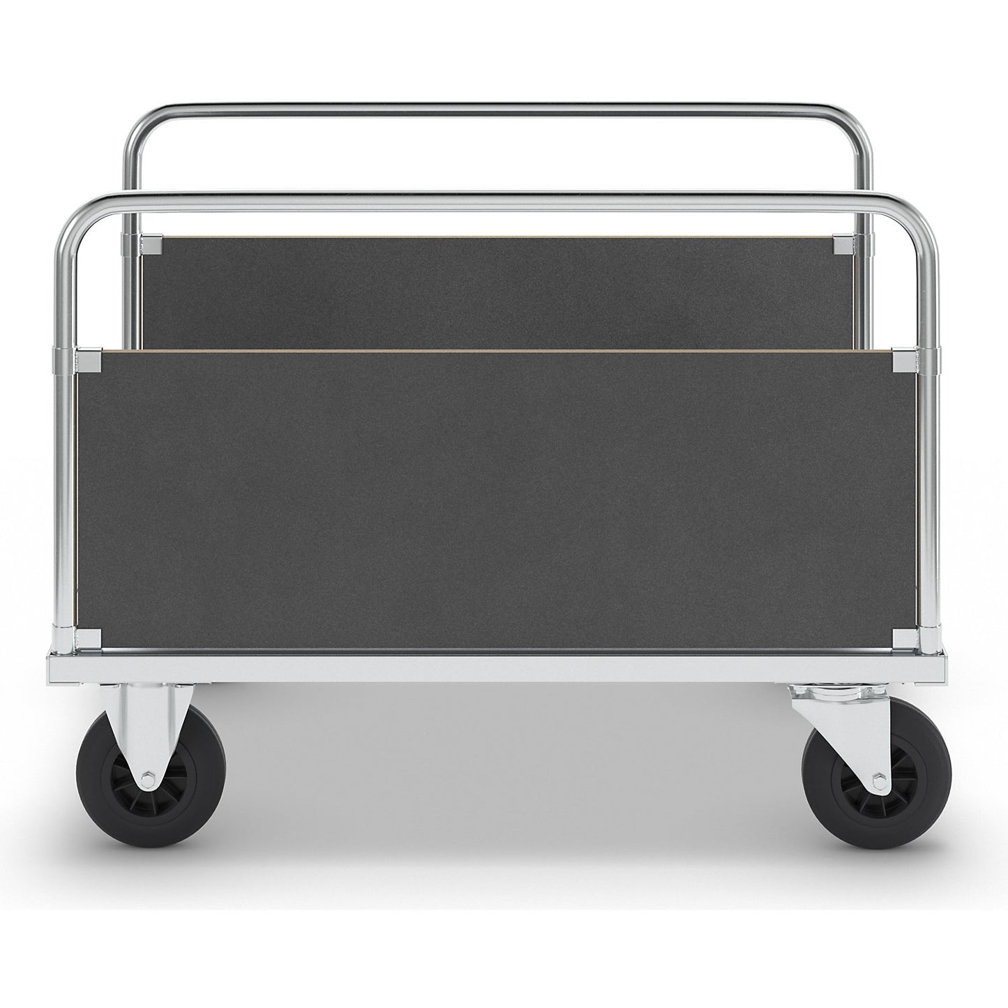 Platform truck max. load 500 kg, with 2 side panels, LxWxH 1200 x 800 x 900 mm, without stop.