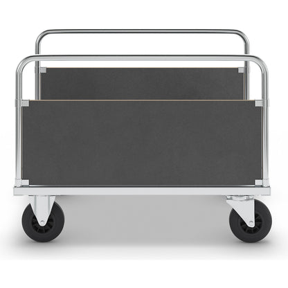 Platform truck max. load 500 kg, with 2 side panels, LxWxH 1200 x 800 x 900 mm, without stop.