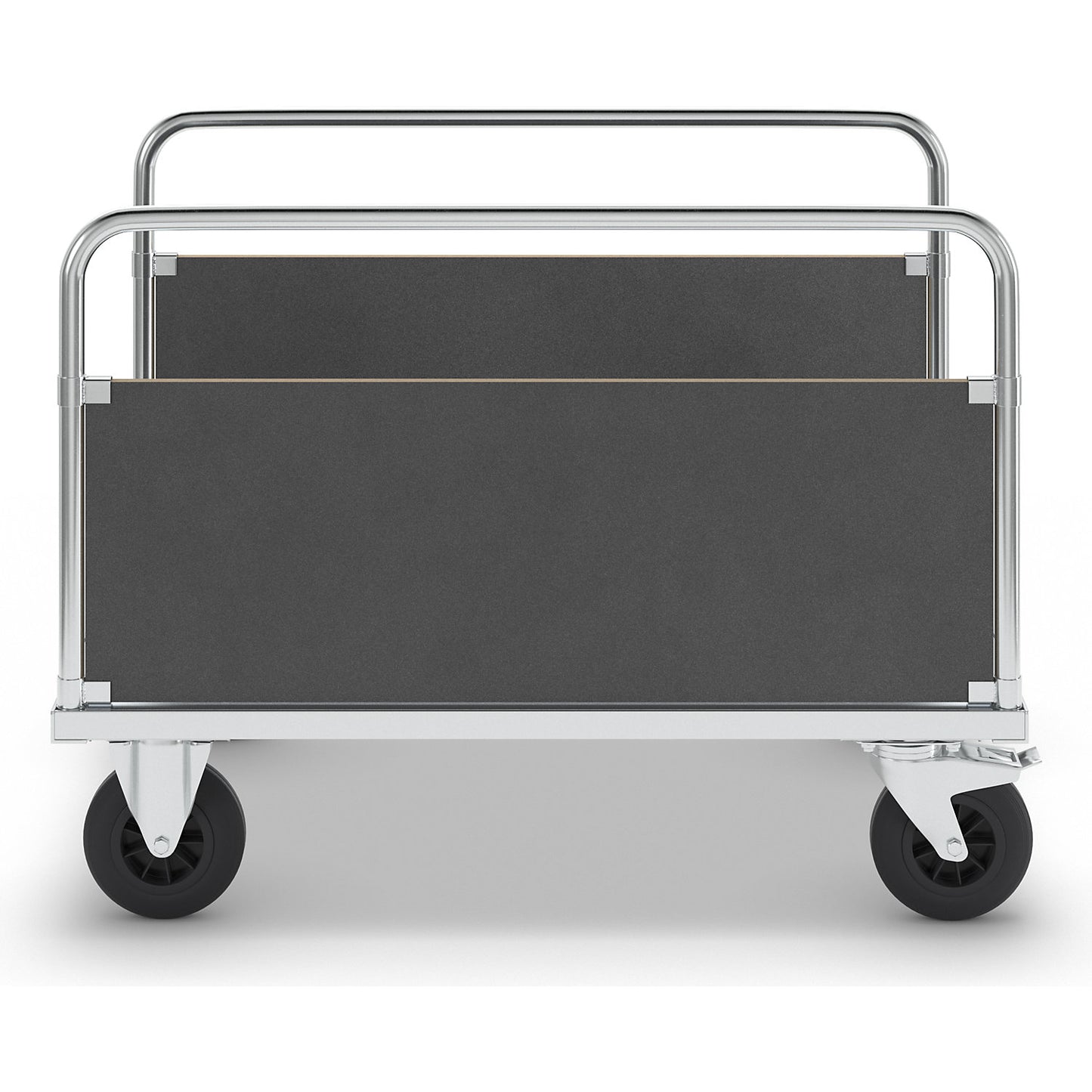 Platform truck max. load 500 kg, with 2 side panels, LxWxH 1200 x 800 x 900 mm, with stop.