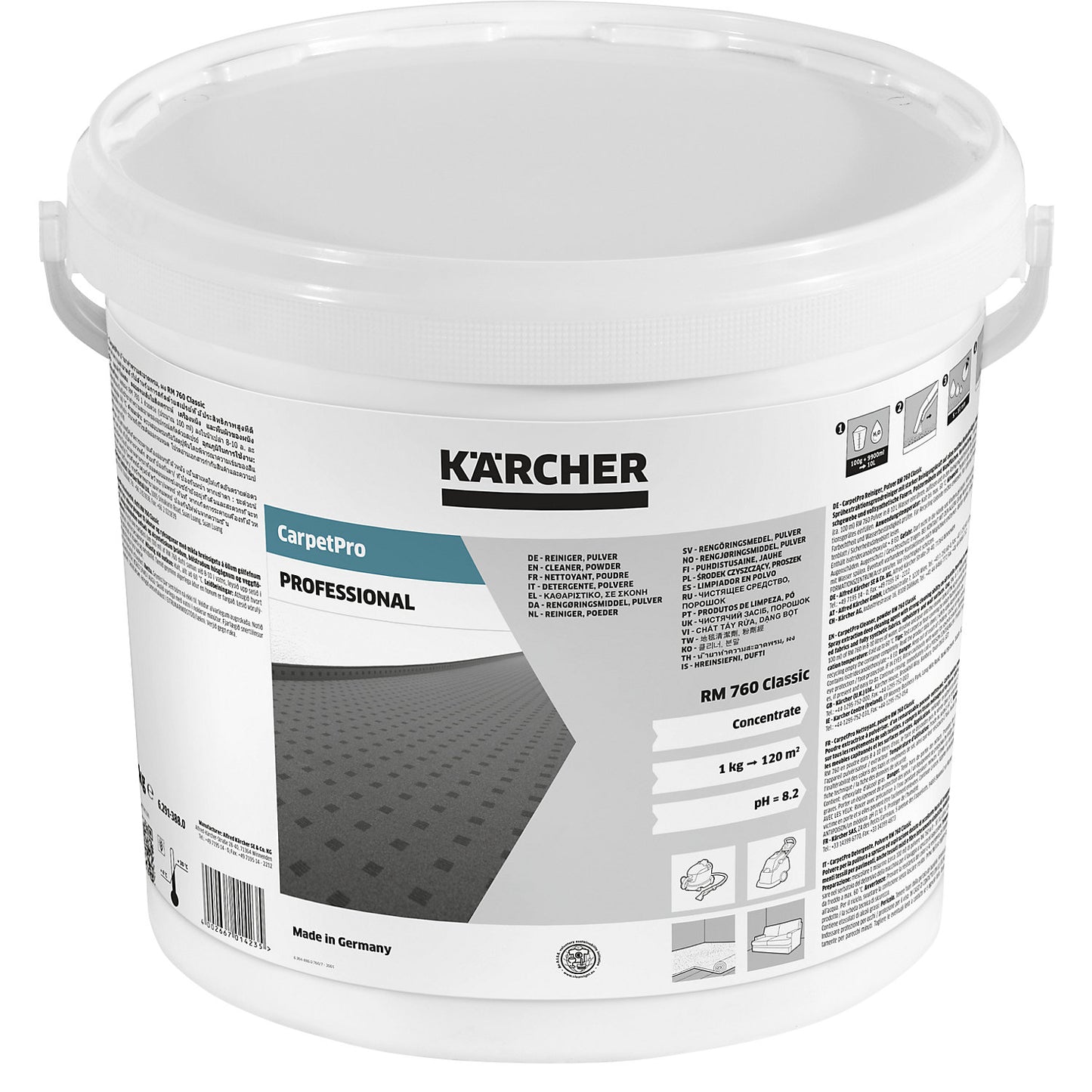 CARPETPRO RM 760 carpet cleaner, powder, contents 10 kg, does not damage material.