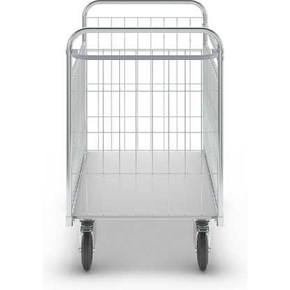 Zinc plated parcel trolley, HxWxD 1025 x 1190 x 650 mm, with stops.