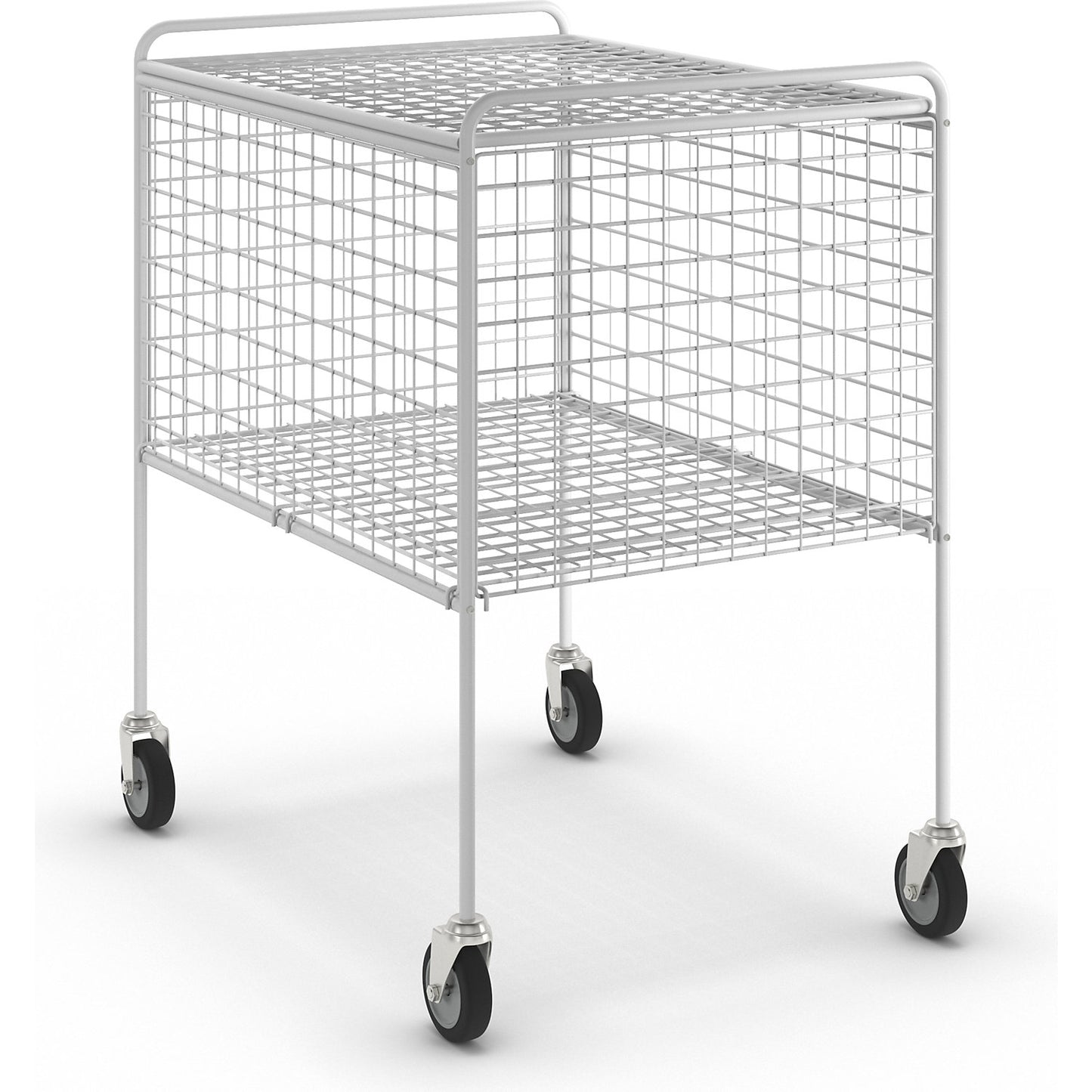 Mesh trolley, with cover, white.
