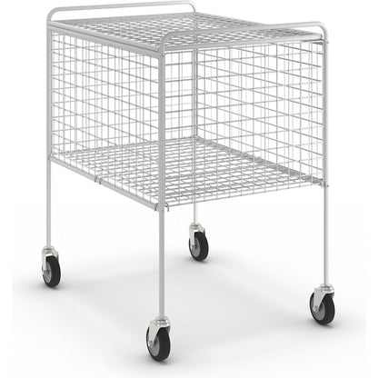 Mesh trolley, with cover, white.