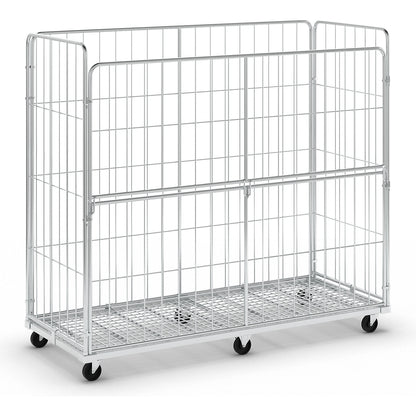 XXL 4-sided roll container, folding long side, without wheel stops.