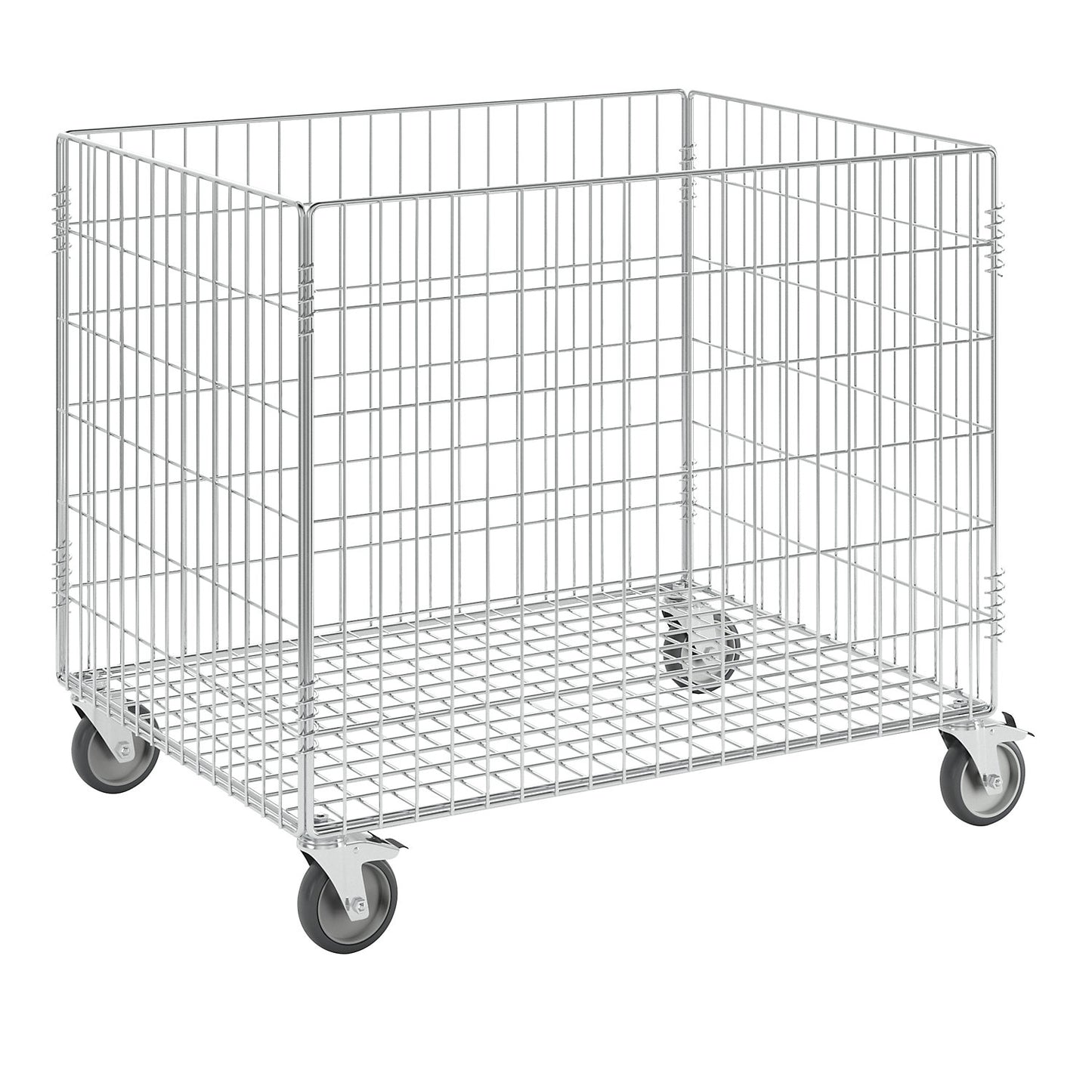 Mesh trolley, zinc plated, HxWxD 740 x 835 x 625 mm, without bumper protection.