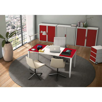 easyBox® mobile pedestal, 3 drawers, white / red.