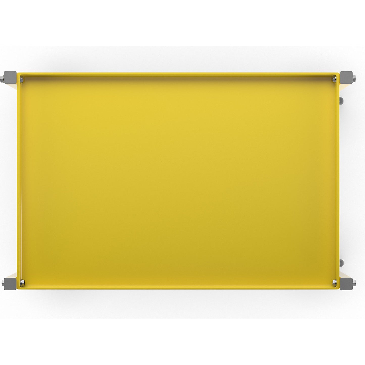 Table trolley with 2 shelves, 4 swivel castors, yellow.