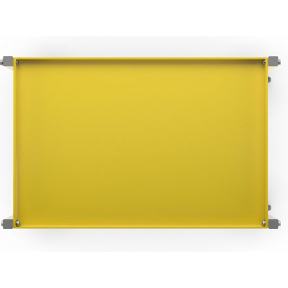 Table trolley with 2 shelves, 4 swivel castors, yellow.