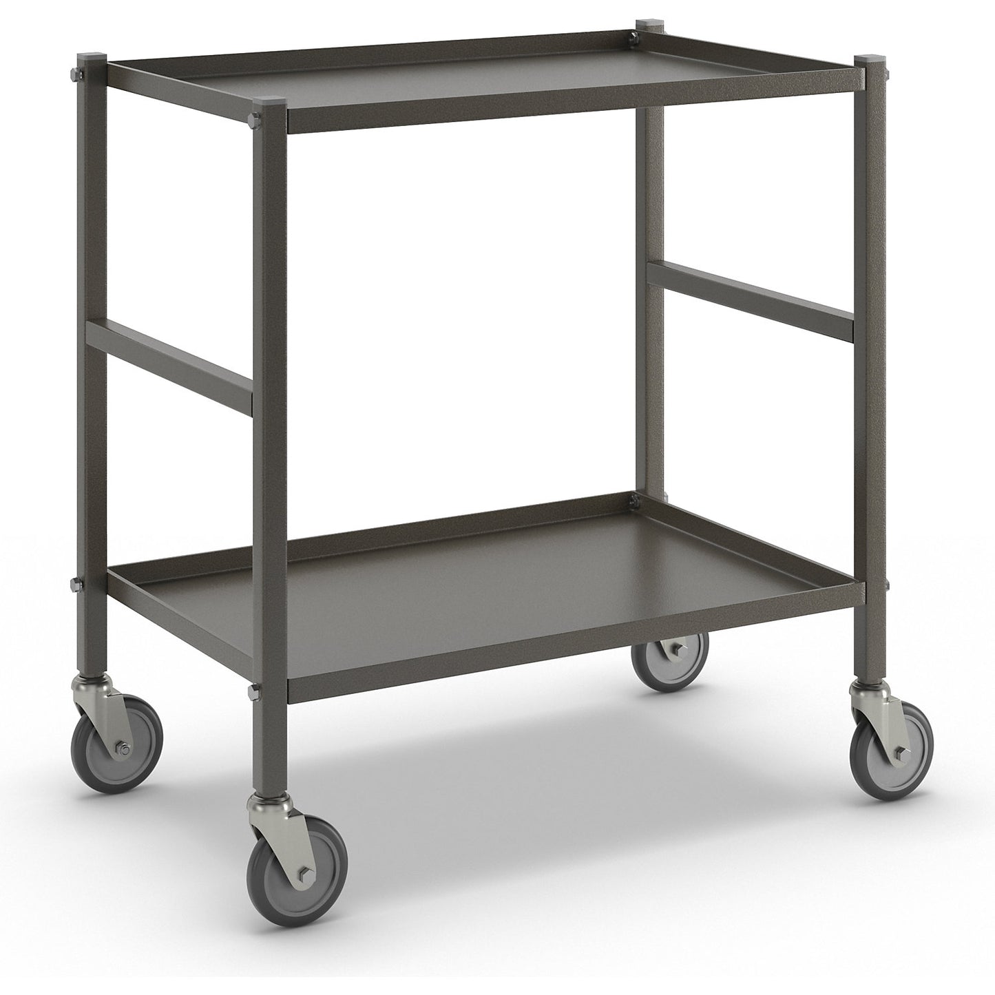 Table trolley with 2 shelves, 4 swivel castors, charcoal.