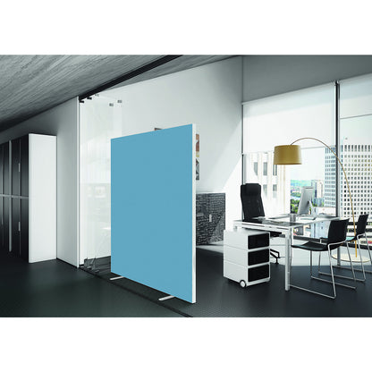 easyScreen partition, HxD 1740 x 390 mm, blue, width 1600 mm.