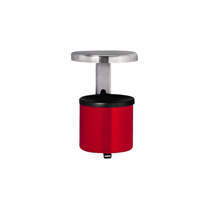 Safety wall ashtray with hood, 2.25 l, height 285 mm, red, sheet steel.