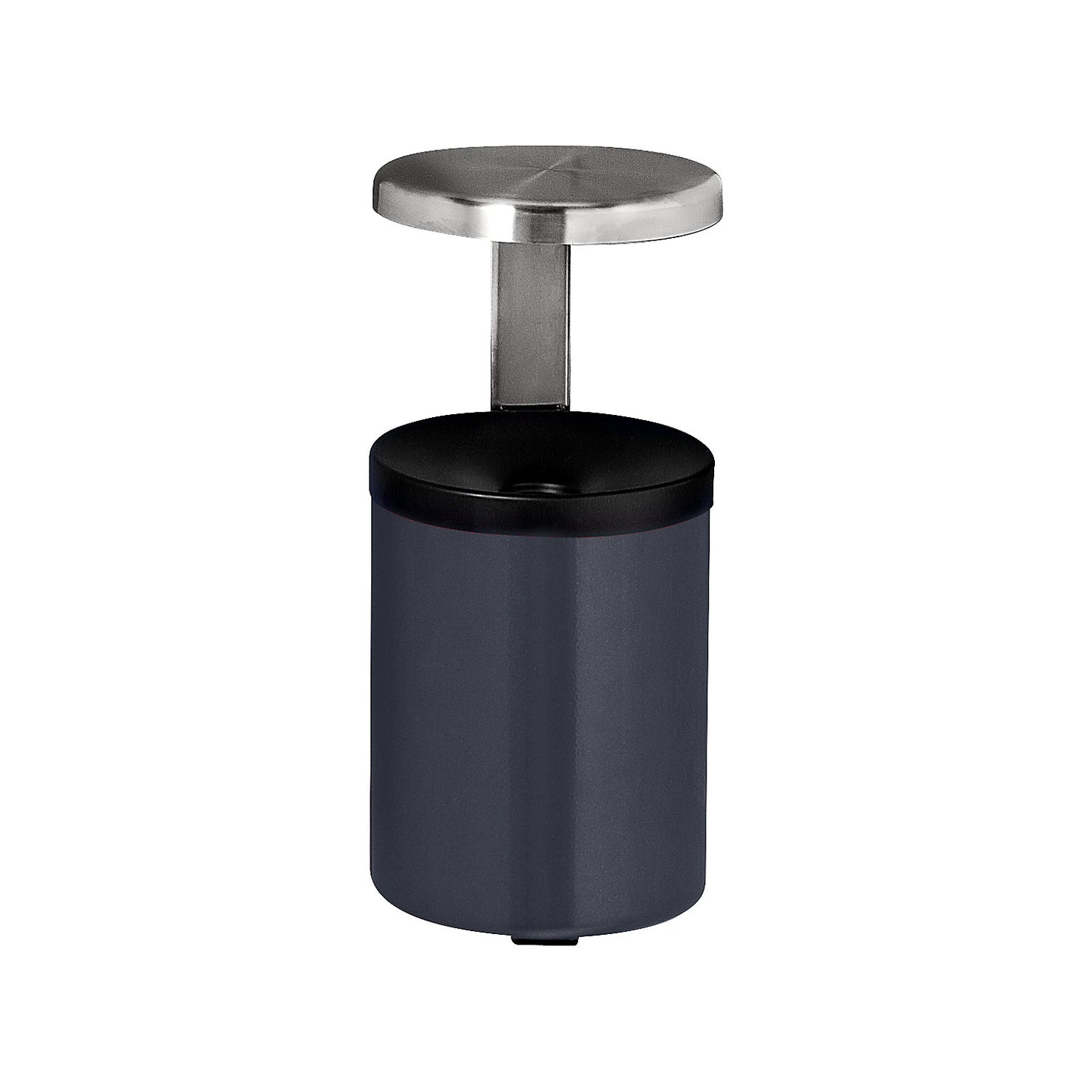 Safety wall ashtray with hood, 5.5 l, height 390 mm, graphite, sheet steel.