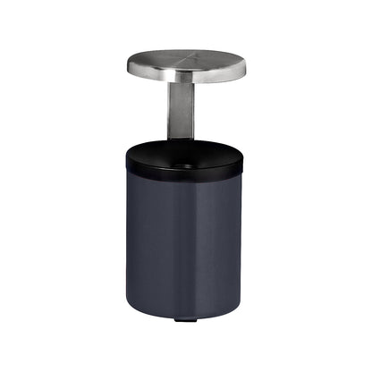 Safety wall ashtray with hood, 5.5 l, height 390 mm, graphite, sheet steel.