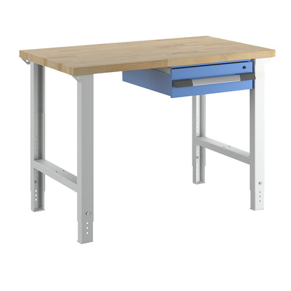 Workbench, Series 7000 modular system, 1 suspended drawer, WxD 1250 x 700 mm.