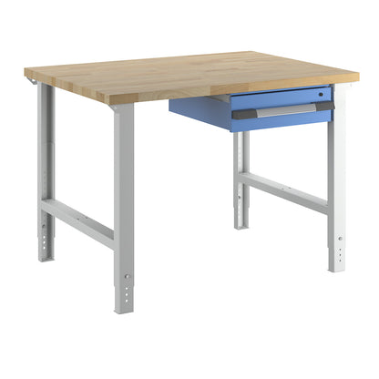 Workbench with suspended drawers, modular system series 7000, 1 single drawer, 2 feet, WxD 1250 x 900 mm.