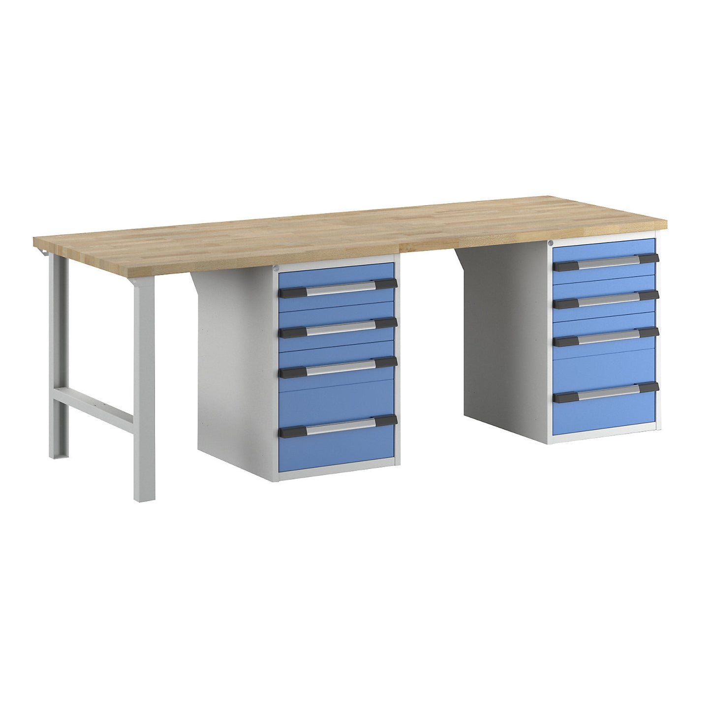 Workbench, Series 7000 modular system, 8 drawers, extra wide, WxD 2500 x 900 mm.