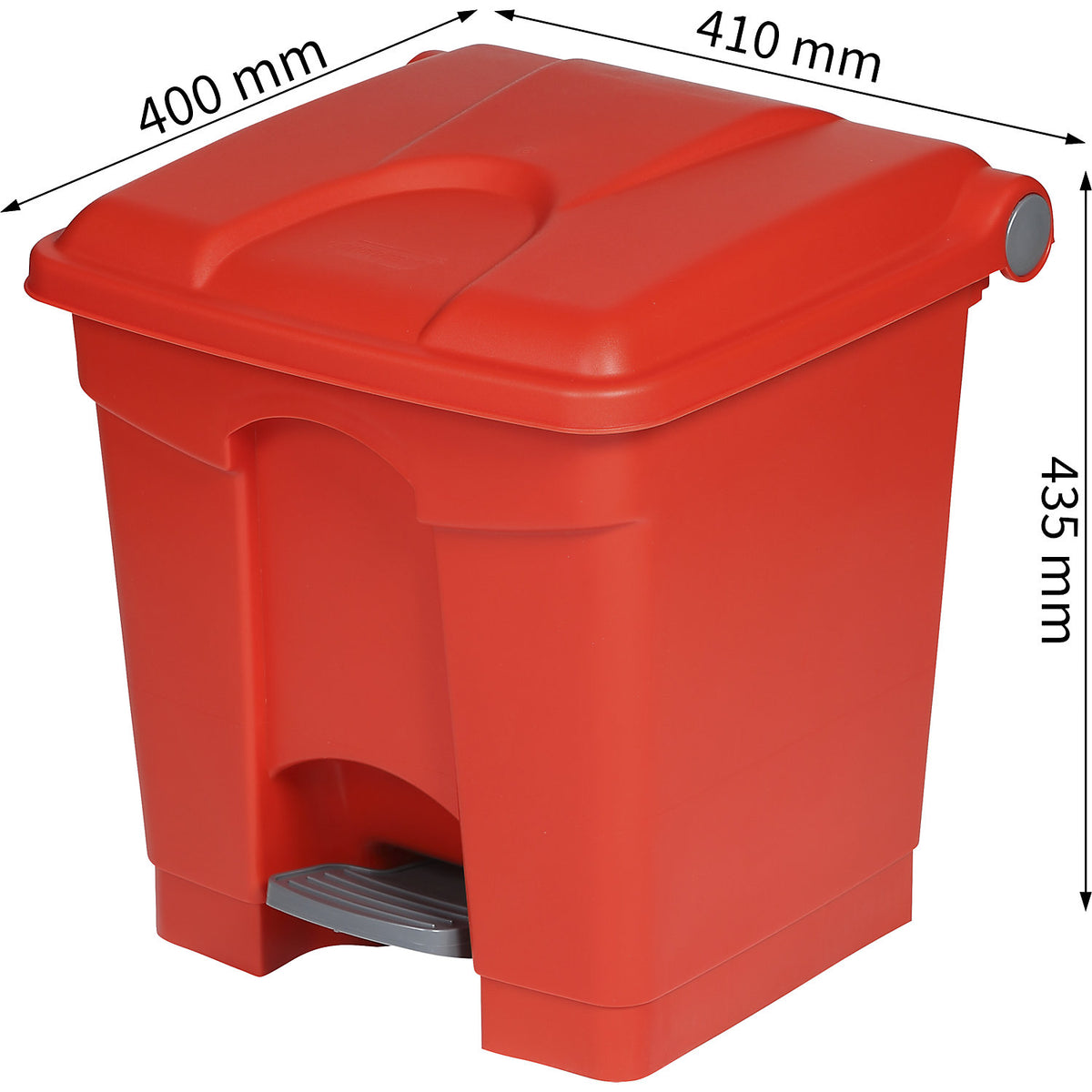 Foot pedal bin, capacity 30 l, WxHxD 410 x 435 x 400 mm, red.