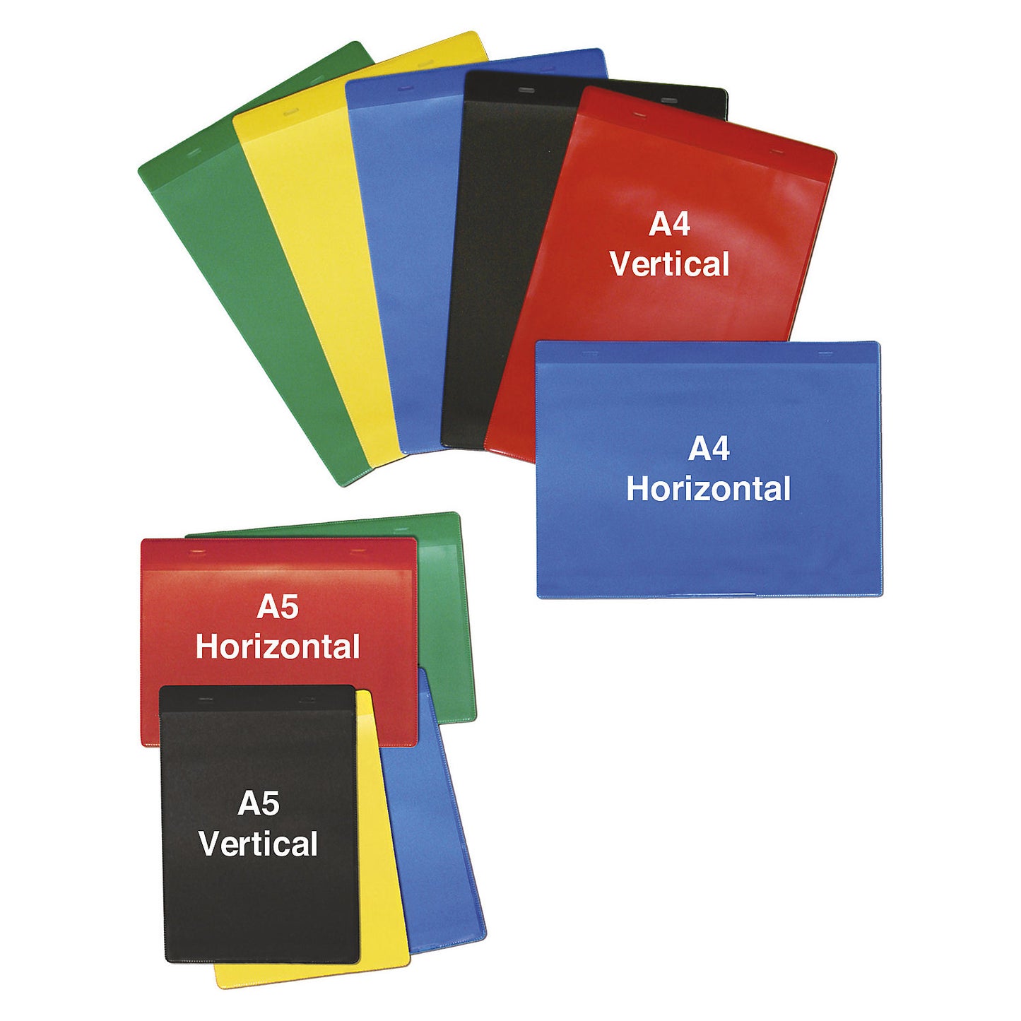 Document pouches, magnetic, A5 landscape, pack of 10, green.