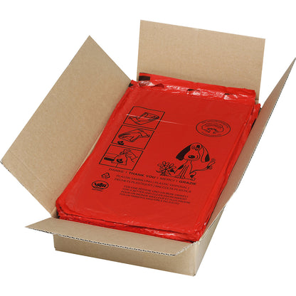 Dog poop bags, PE, capacity 3.4 l, WxH 350 x 200 mm, red, pack of 1000.