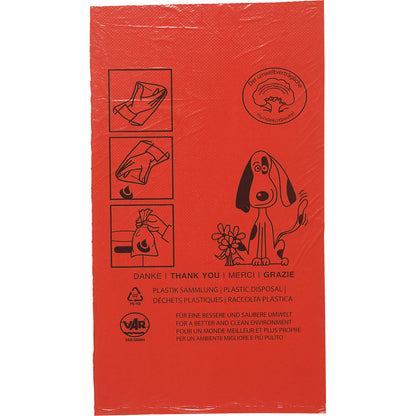 Dog poop bags, PE, capacity 3.4 l, WxH 350 x 200 mm, red, pack of 1000.