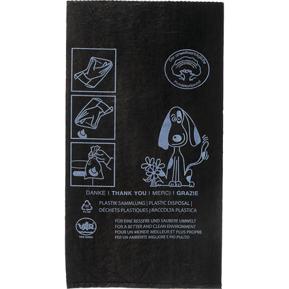 Dog poop bags, PE, capacity 3.2 l, WxH 330 x 200 mm, black, pack of 2000.