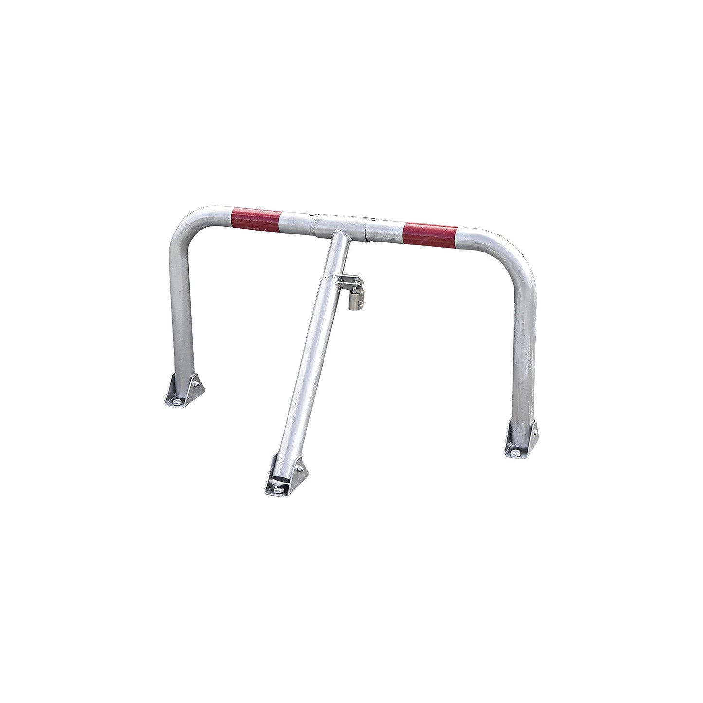 Parking barrier with red reflective stripes, pipe diameter 40 mm, 1+ items.